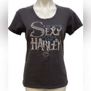 HARLEY DAVIDSON MOTORCYCLES GRAY GRAPHIC SEXY SCOTTSDALE ARIZONE TSHIRT TOP